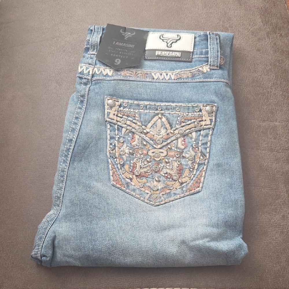 Women's Blue Embroidered Jeans